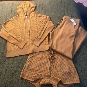 Natural Reflections Tan Sweater Set